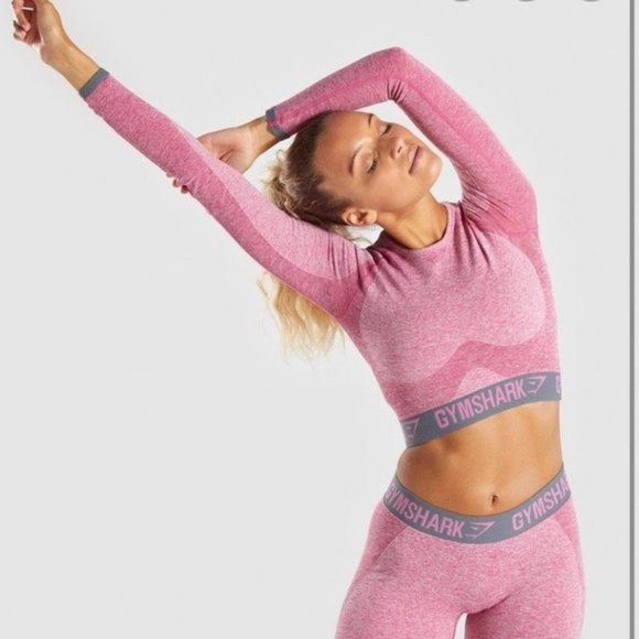Gymshark Tops - Gymshark Flex Crop Top Dusky Pink S Long Sleeve